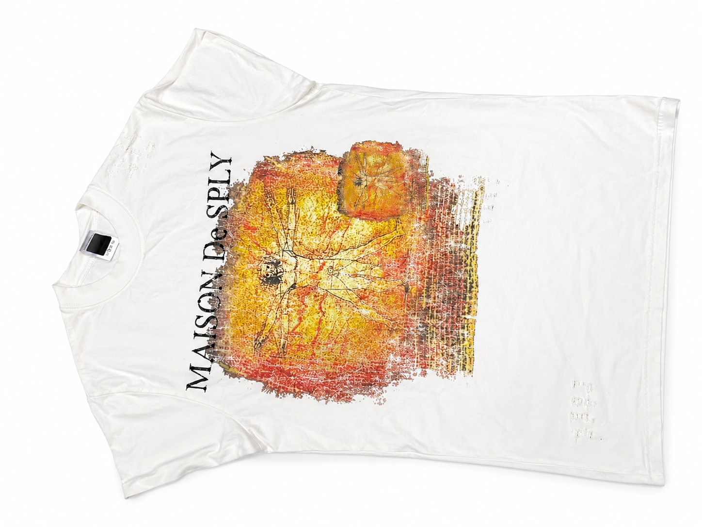 cream maison desply burn tee shirt